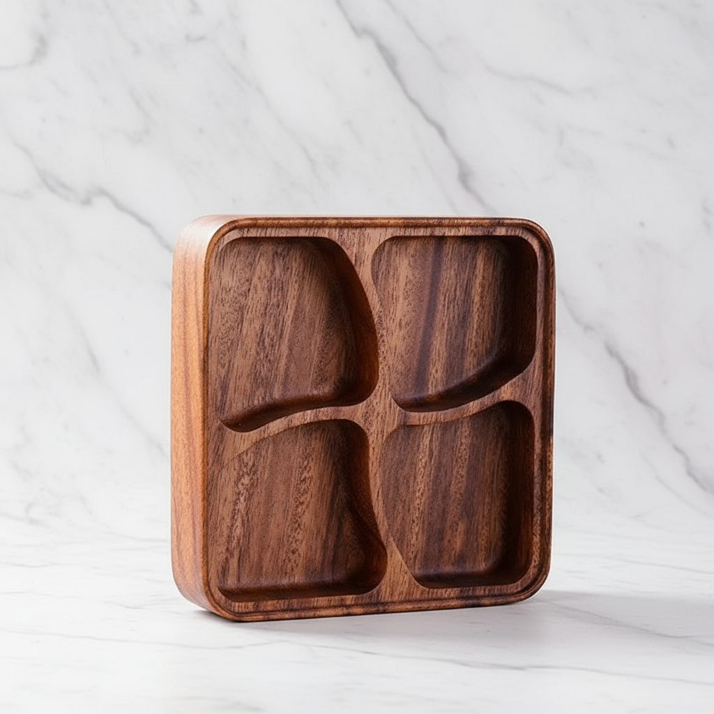 Four compartment wood