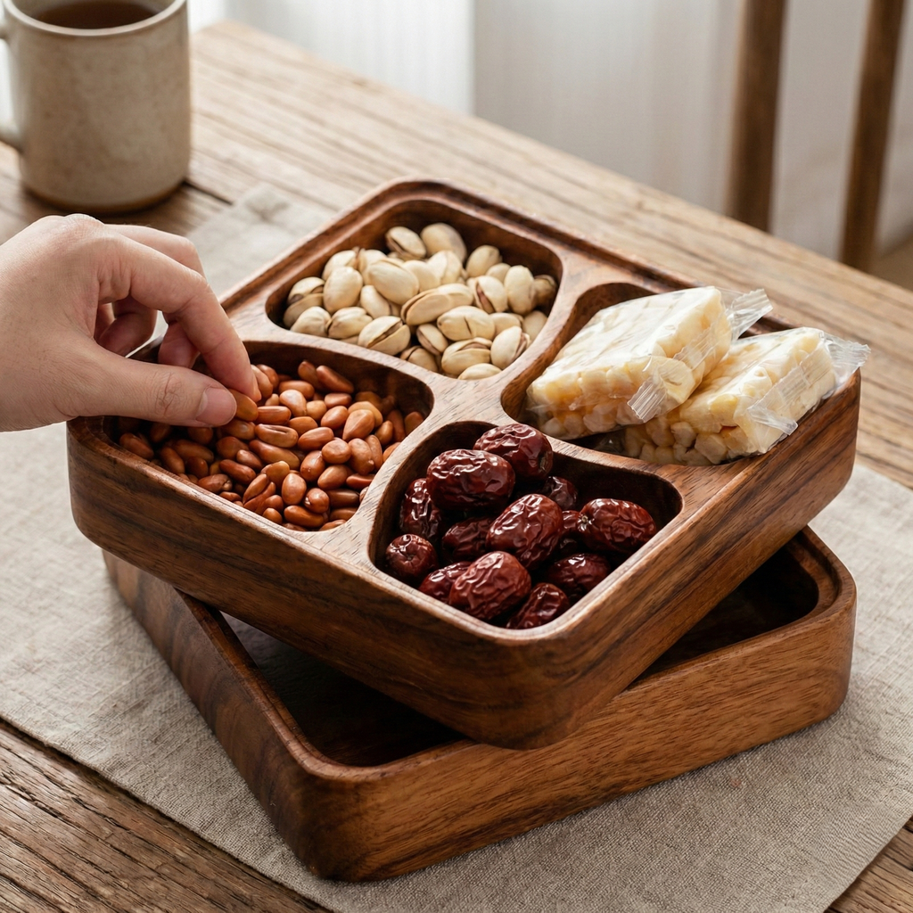 Four compartment wood