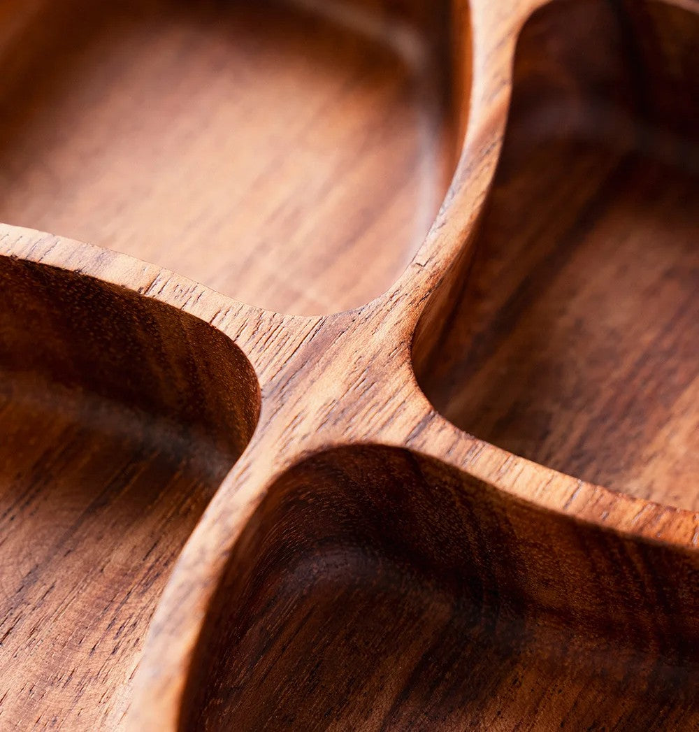 Four compartment wood